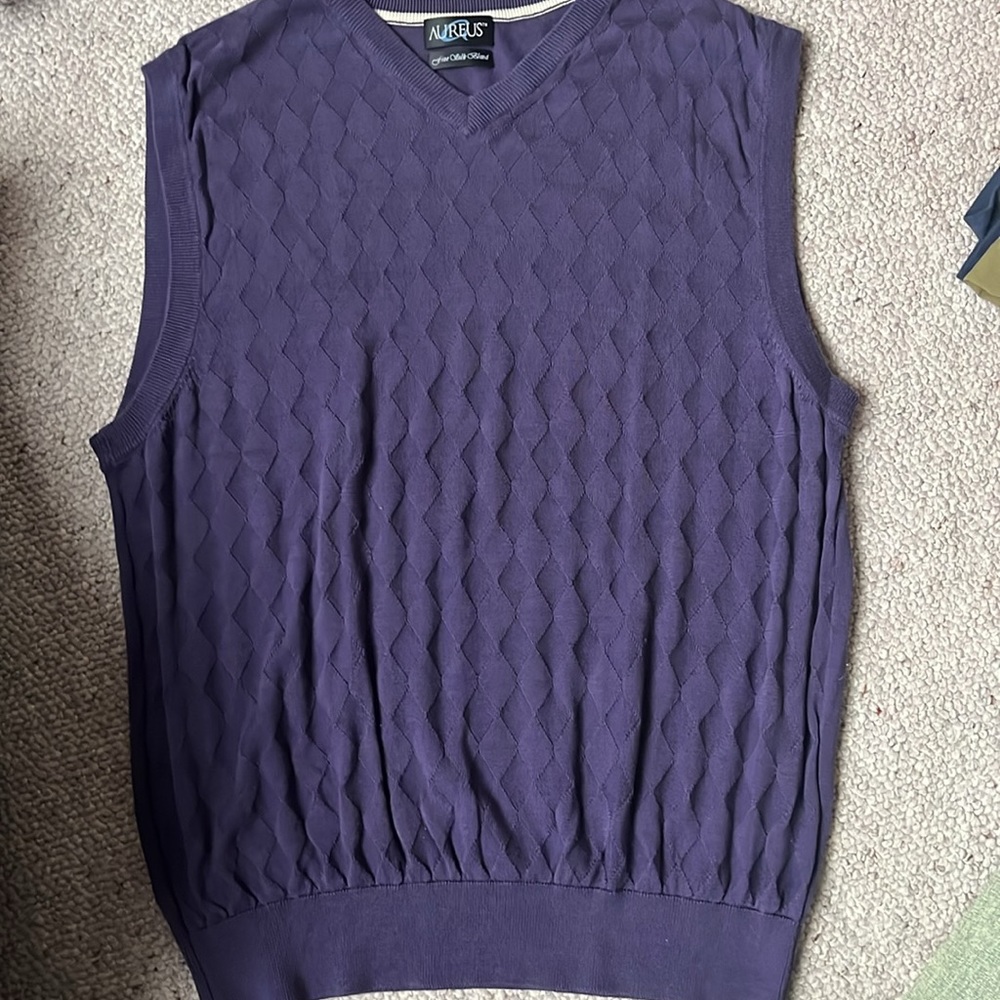 Aureus vintage argyle design golf vest XL